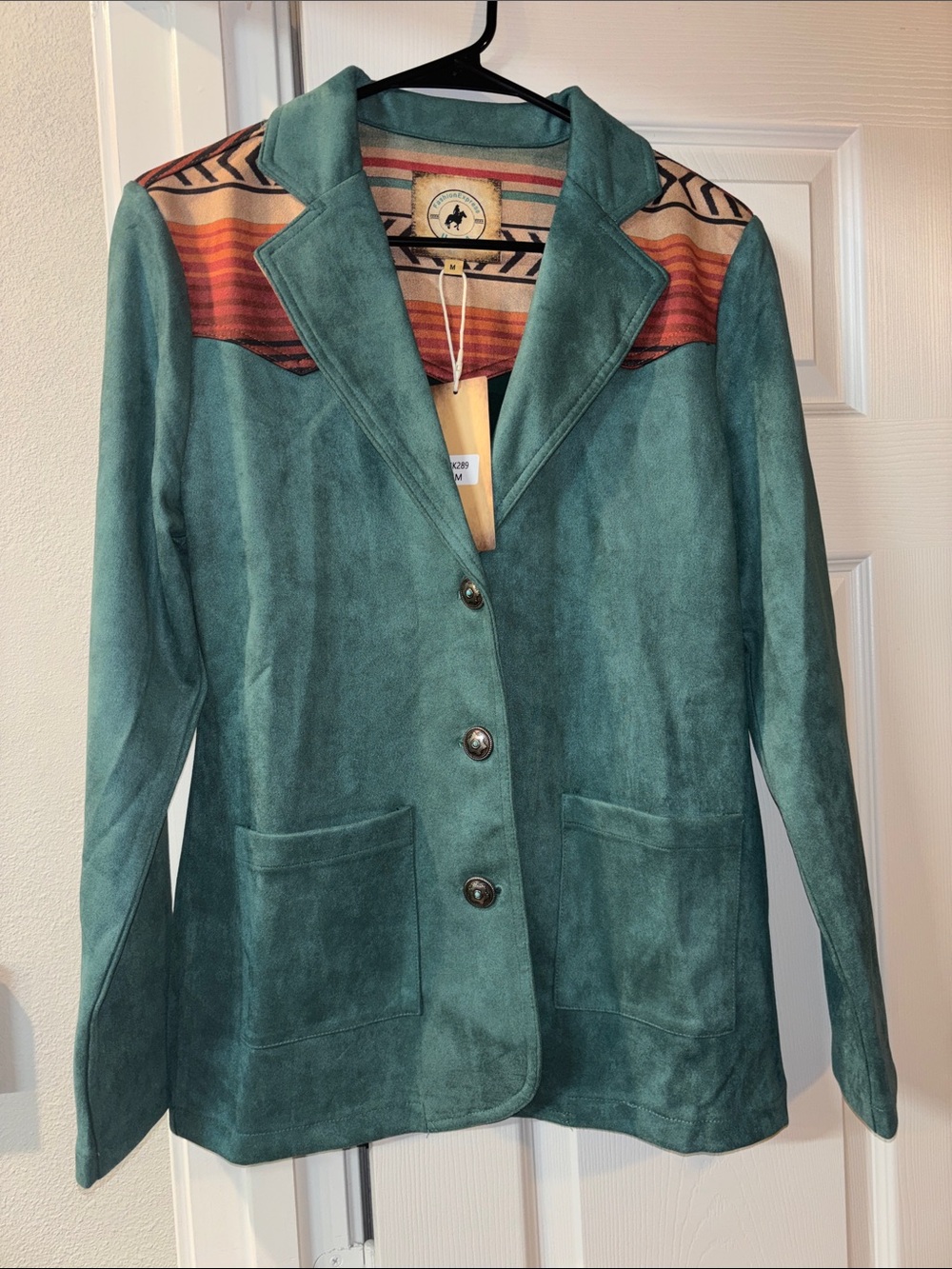 Teal Southwestern Women's Blazer Jacket